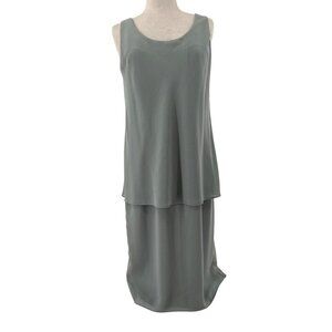 Patra Womens Sleeveless Sage Green Chiffon Blouse & Skirt Set‎ Size 8